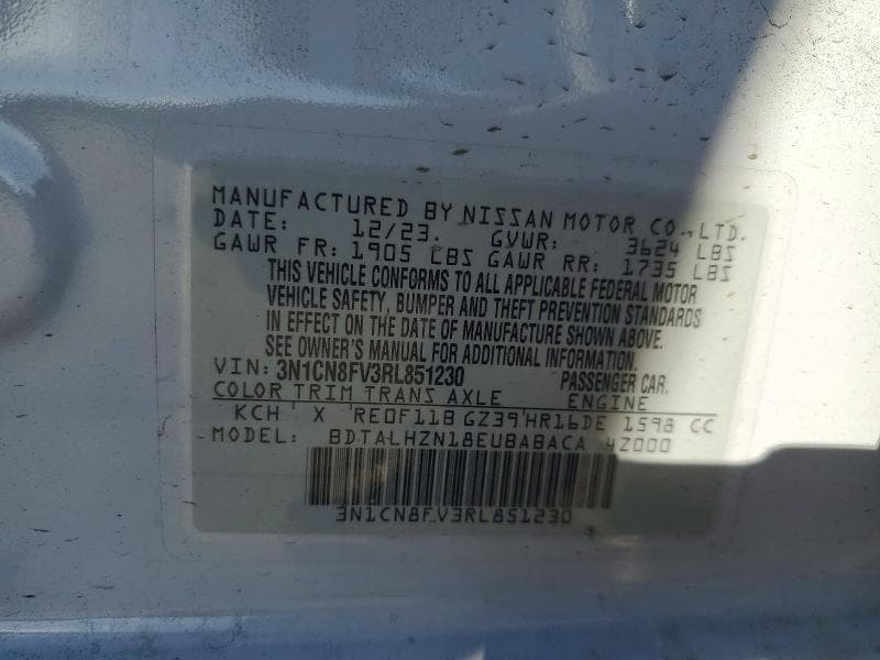 2024 NISSAN VERSA SR 12