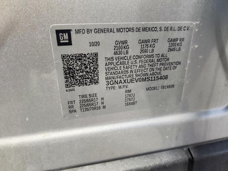 2021 CHEVROLET EQUINOX LT 12