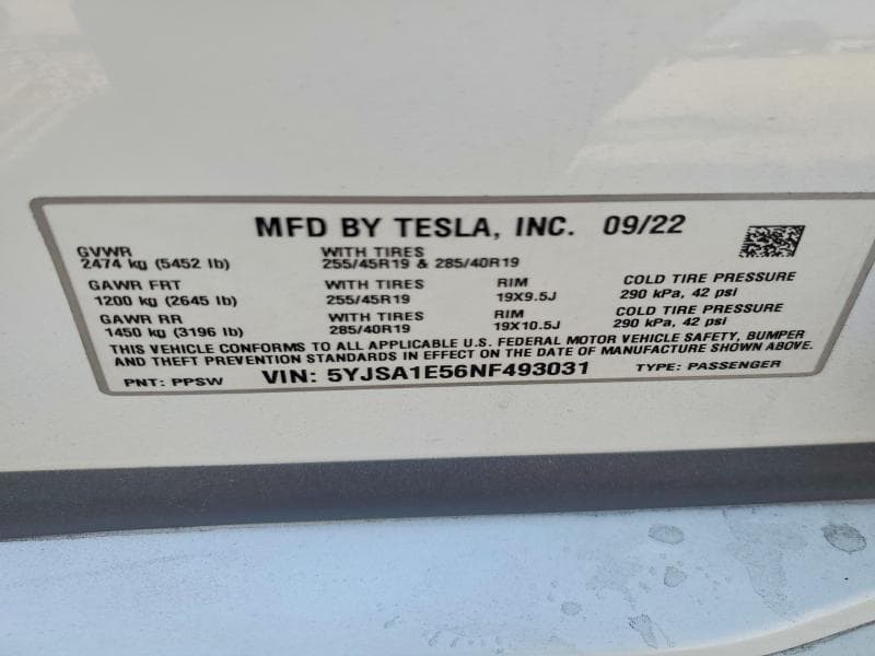 2022 TESLA MODEL S 12