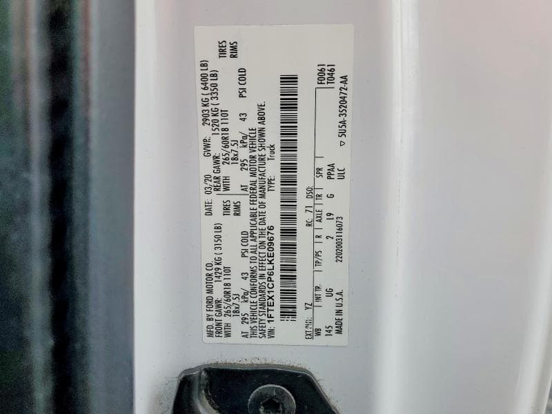 2020 FORD F150 SUPER CAB 12