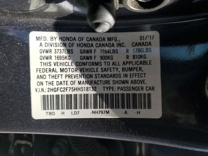 2017 HONDA CIVIC EX 13