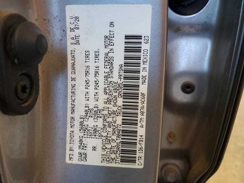 2020 TOYOTA TACOMA SR V6 12