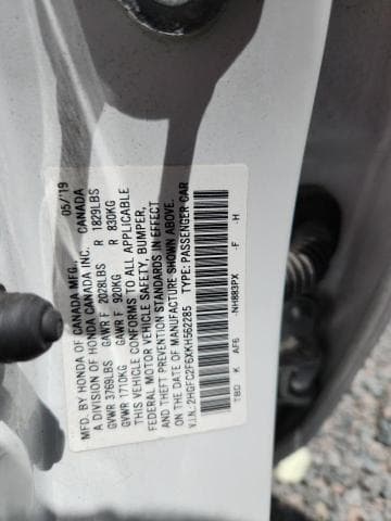 2019 HONDA CIVIC LX 12