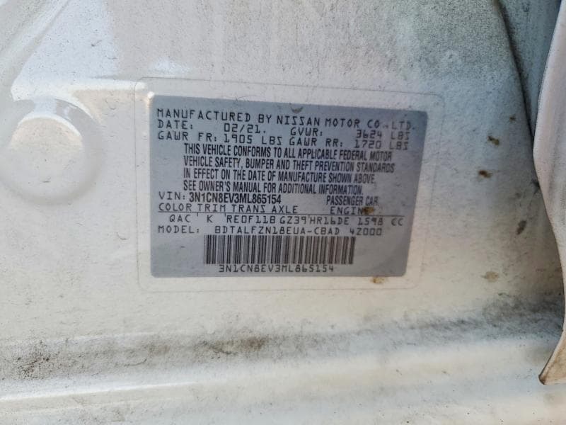 2021 NISSAN VERSA SV 12