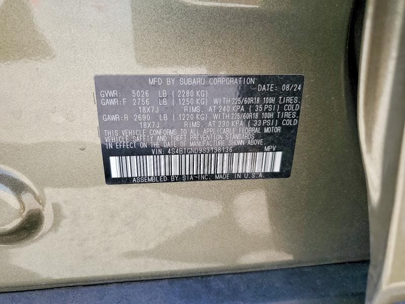 2025 SUBARU OUTBACK LIMITED XT 12