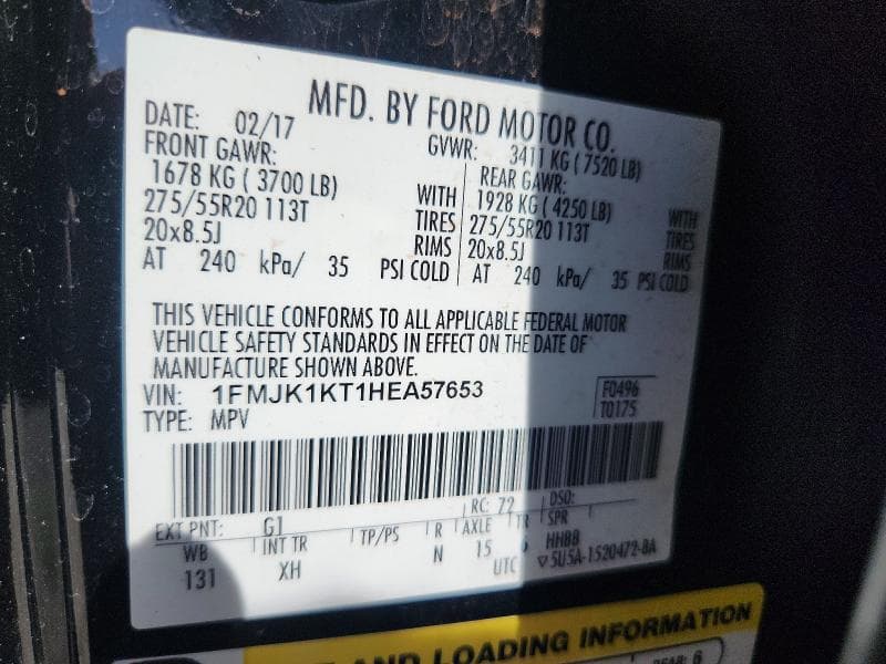 2017 FORD EXPEDITION EL LIMITED 14