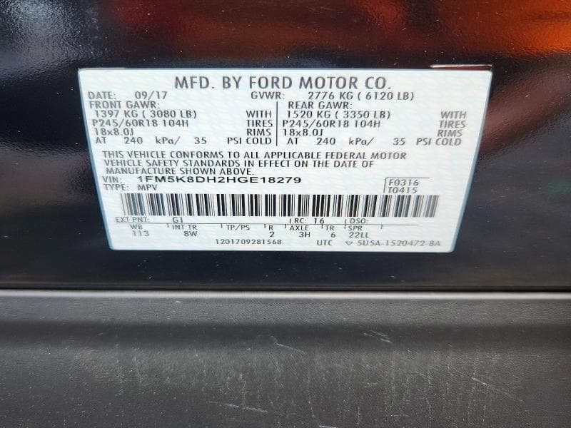 2017 FORD EXPLORER XLT 13