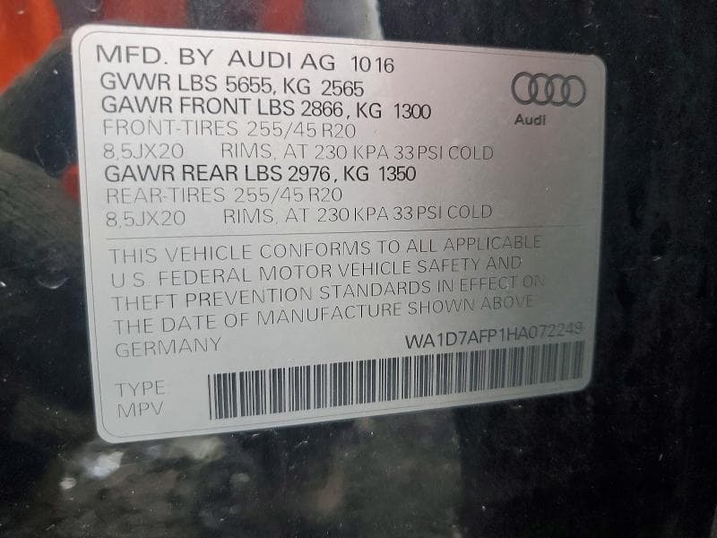 2017 AUDI Q5 PREMIUM PLUS S-LINE 13