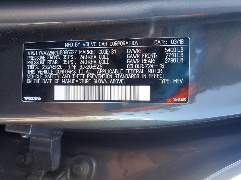 2018 VOLVO XC60 T6 13