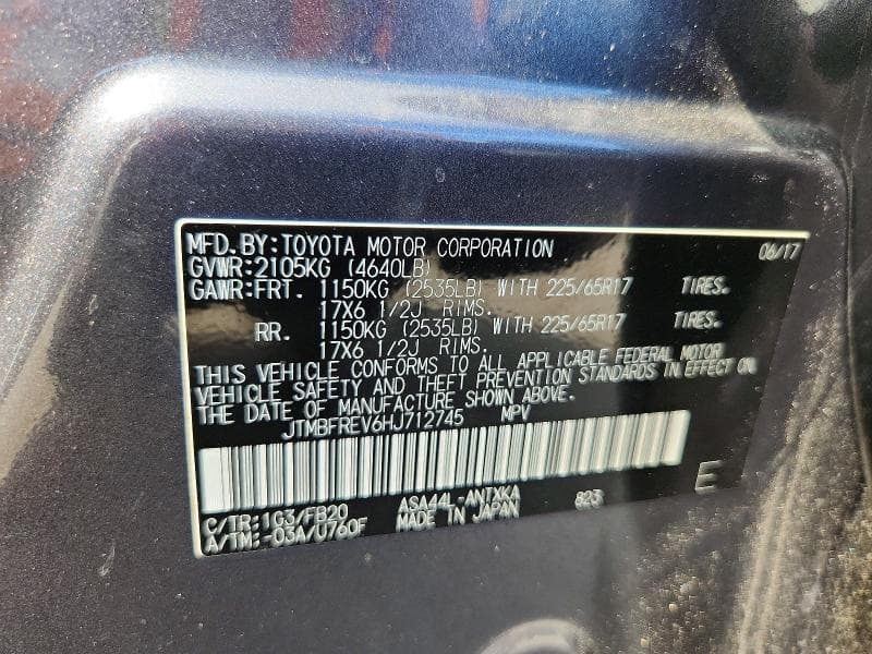 2017 TOYOTA RAV4 LE 14