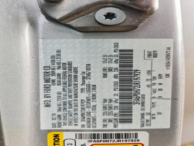2018 FORD FUSION SE 12