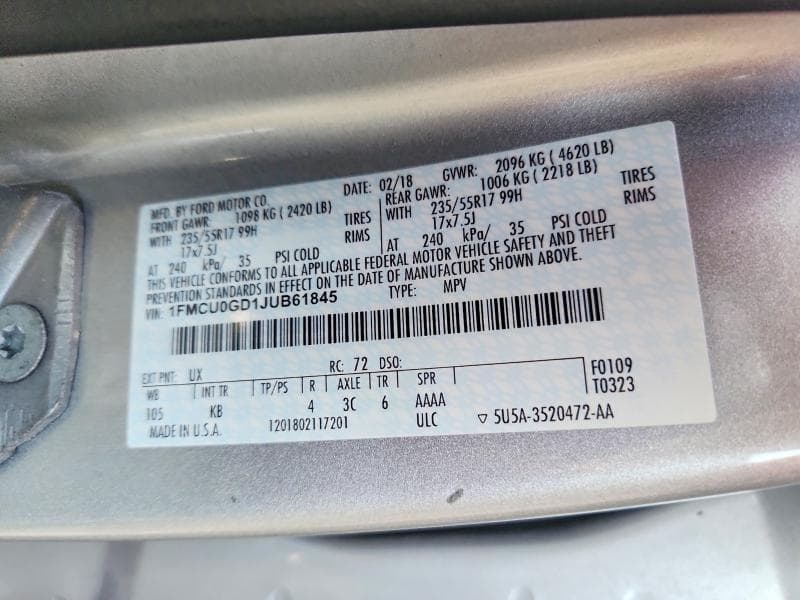 2018 FORD ESCAPE SE 13