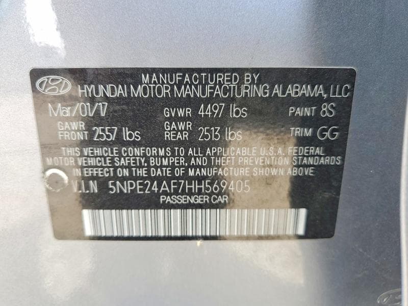 2017 HYUNDAI SONATA SE 13