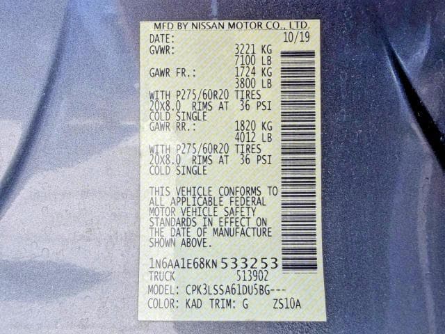 2019 NISSAN TITAN SV 15