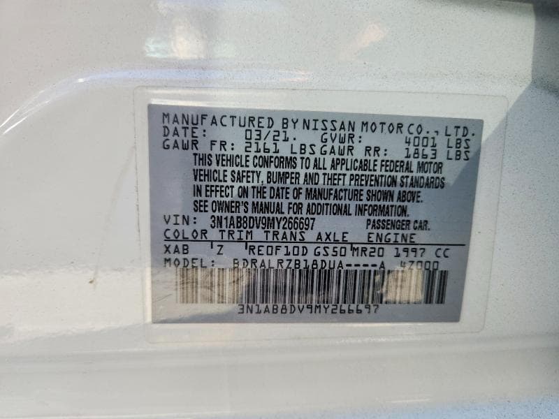 2021 NISSAN SENTRA SR 12