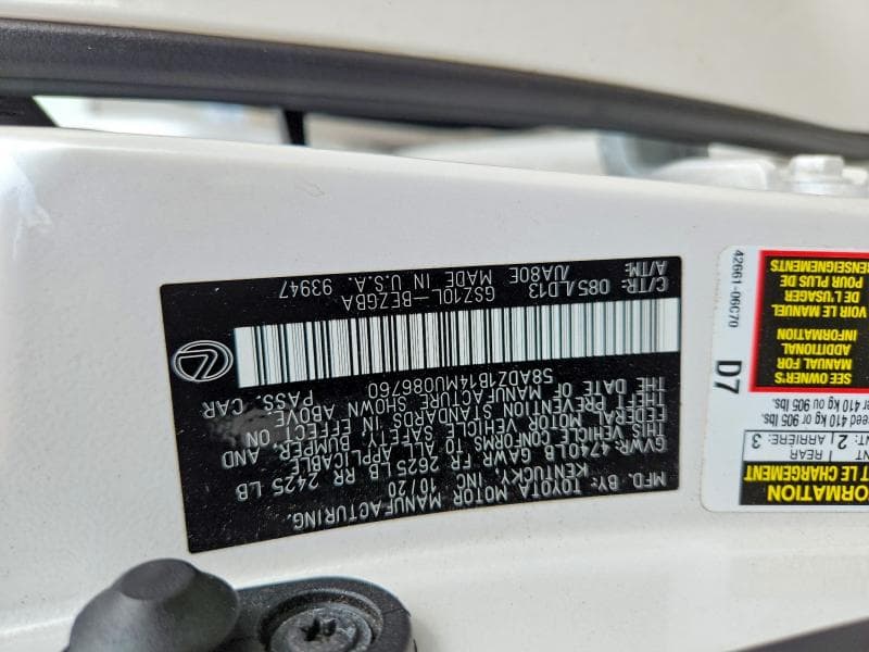 2021 LEXUS ES 350 BASE 12