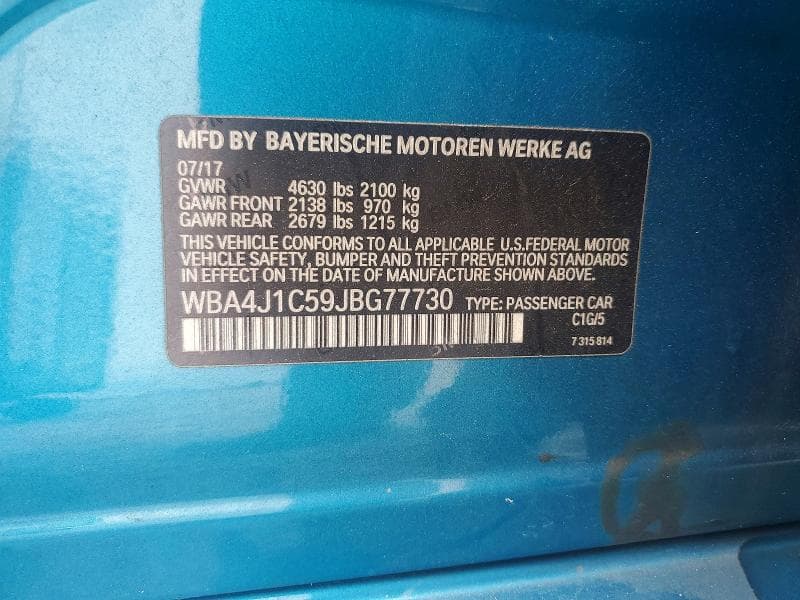 2018 BMW 430I GRAN COUPE 12