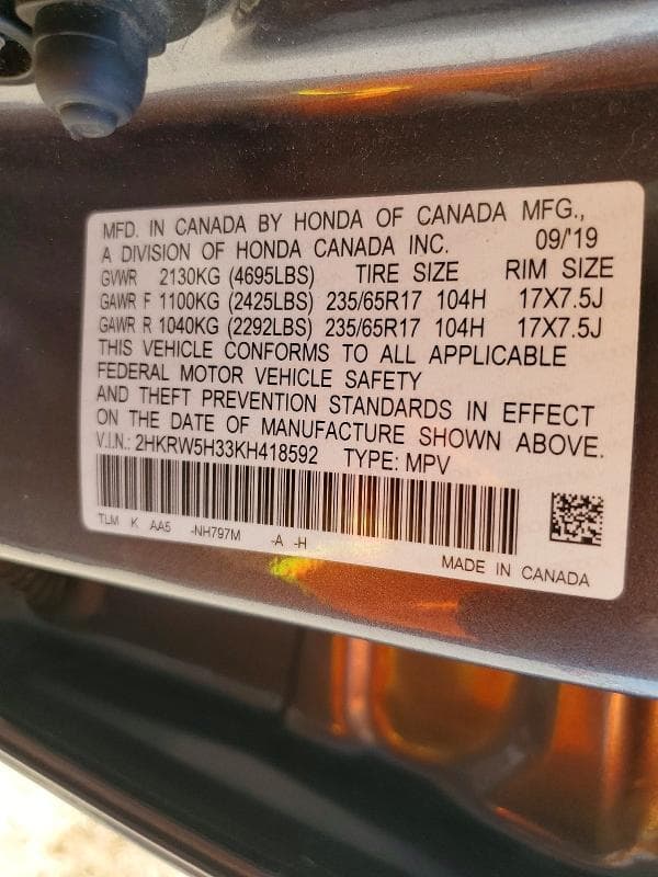 2019 HONDA CR-V LX 12