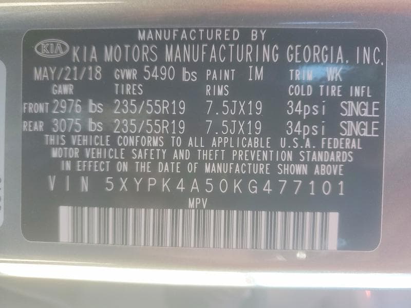 2019 KIA SORENTO SX V6 14