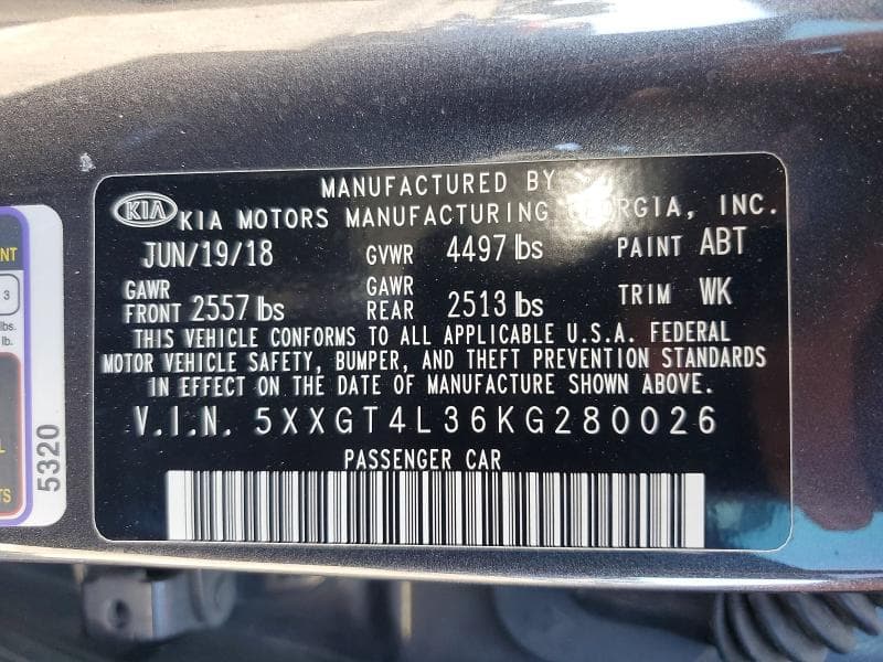 2019 KIA OPTIMA S 12