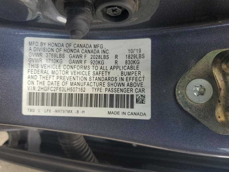 2020 HONDA CIVIC LX 12