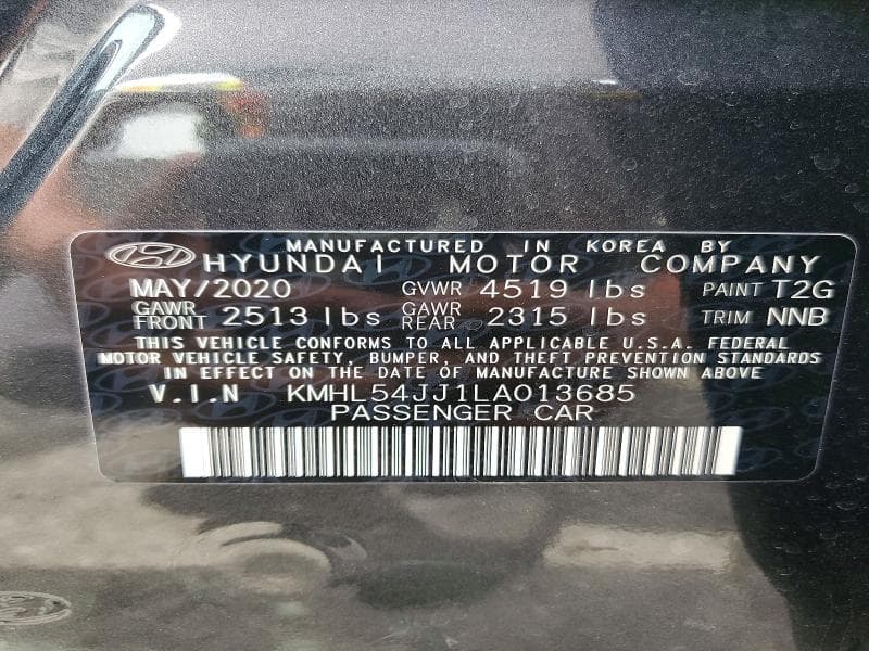2020 HYUNDAI SONATA HYBRID LIMITED 12