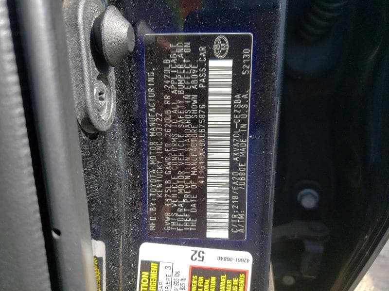 2022 TOYOTA CAMRY SE 12