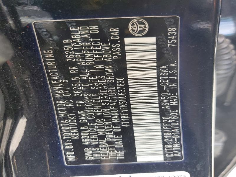 2017 TOYOTA CAMRY SE 12