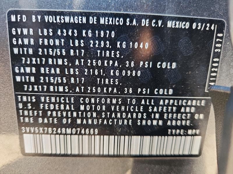 2024 VOLKSWAGEN TAOS S 13