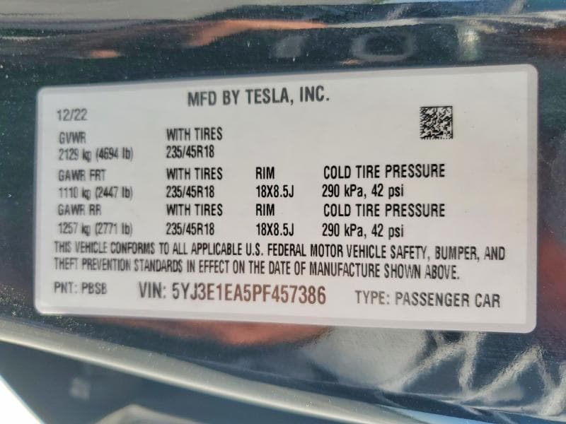 2023 TESLA MODEL 3 12