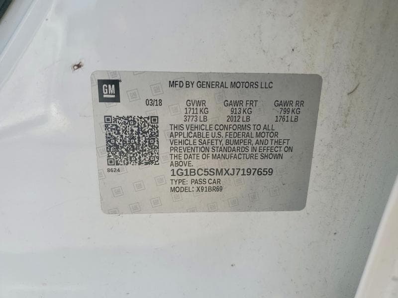 2018 CHEVROLET CRUZE LS 12