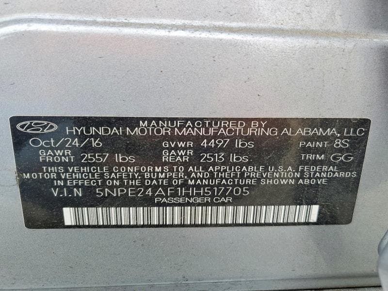 2017 HYUNDAI SONATA SE 12