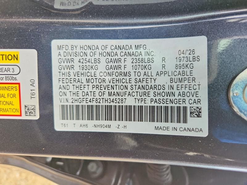 2026 HONDA CIVIC SPORT 12