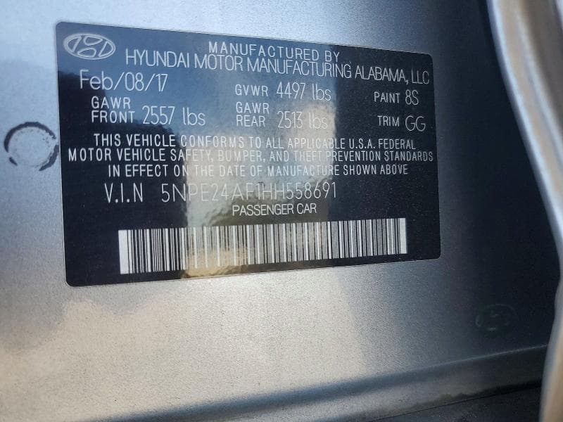 2017 HYUNDAI SONATA SE 12