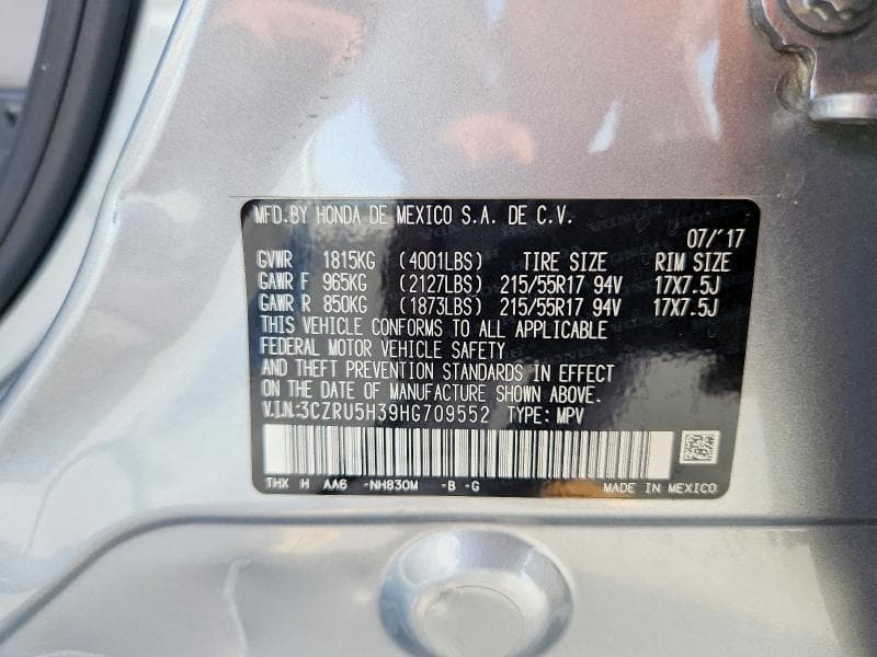 2017 HONDA HR-V LX 13