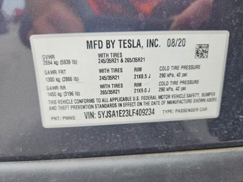 2020 TESLA MODEL S 13