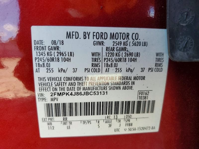 2018 FORD EDGE SEL 13