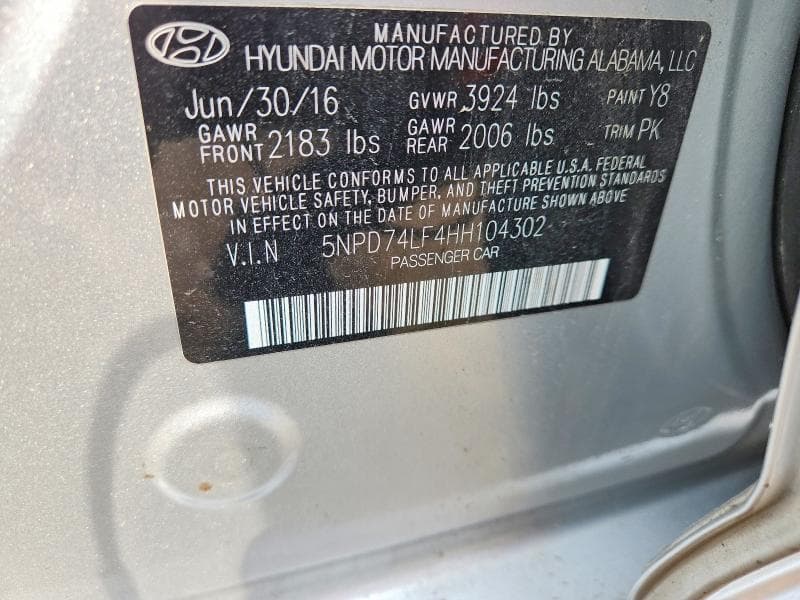 2017 HYUNDAI ELANTRA SE 12