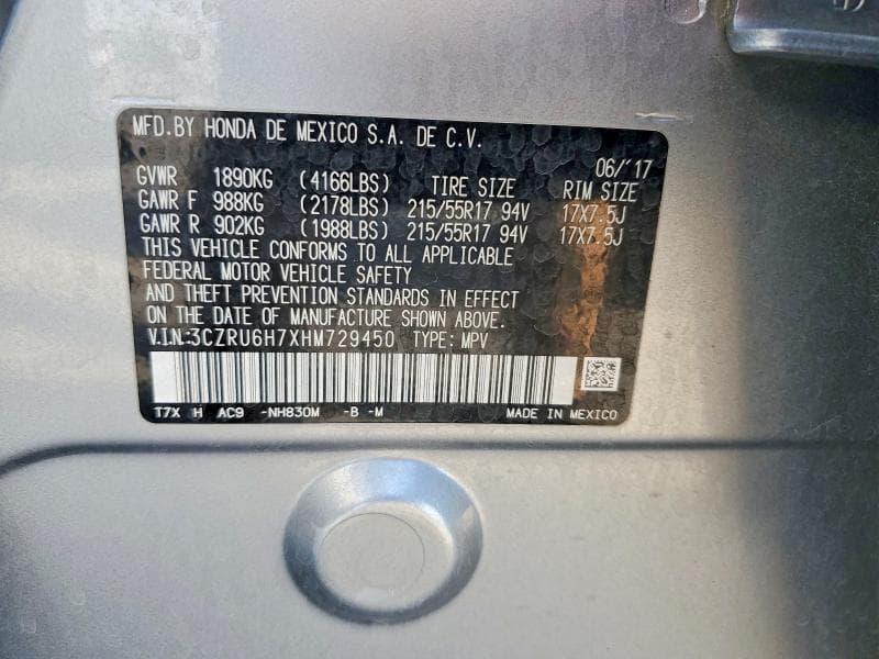2017 HONDA HR-V EXL 13