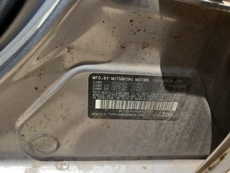 2017 MITSUBISHI MIRAGE ES 12