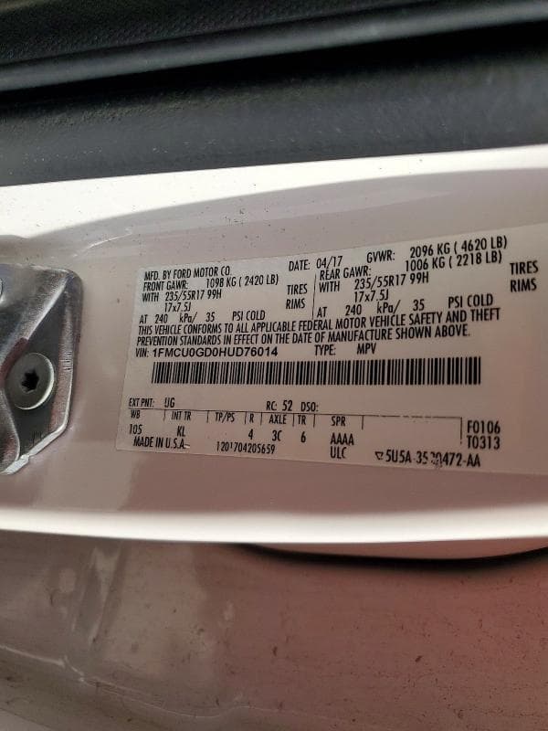 2017 FORD ESCAPE SE 12