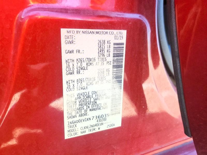 2019 NISSAN FRONTIER SV 13