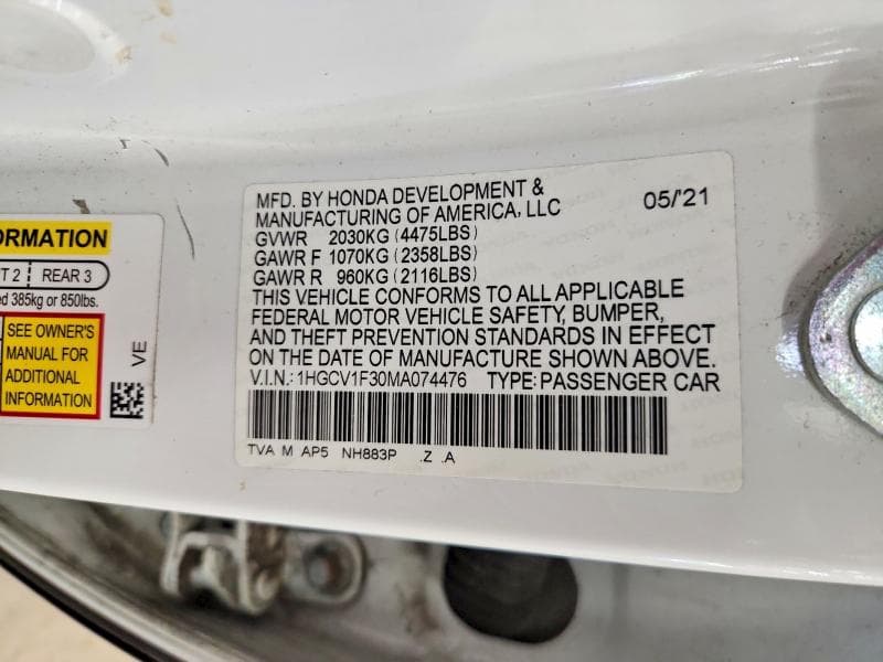 2021 HONDA ACCORD SPORT 12