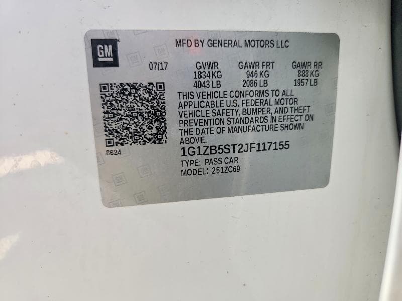 2018 CHEVROLET MALIBU LS 12