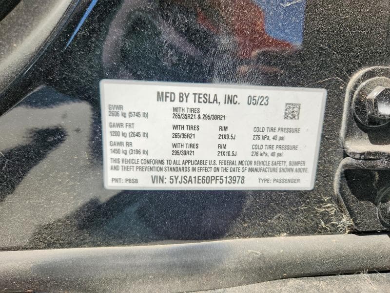2023 TESLA MODEL S 12