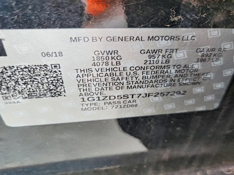 2018 CHEVROLET MALIBU LT 13
