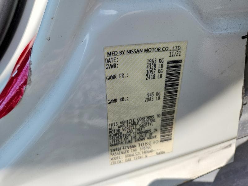 2022 NISSAN ALTIMA SR 13