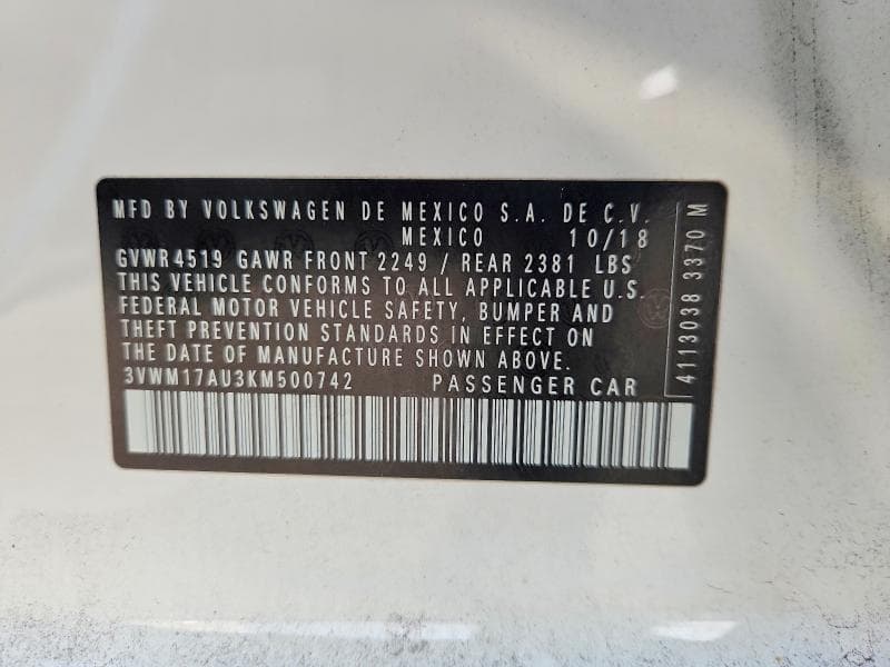 2019 VOLKSWAGEN GOLF ALLTRACK S 12