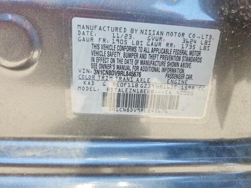 2024 NISSAN VERSA S 12