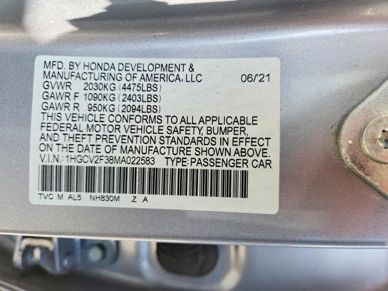 2021 HONDA ACCORD SPORT 12